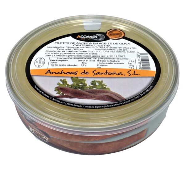 Anchoas Extra de Santoña en aceite de oliva A Comer del Mar