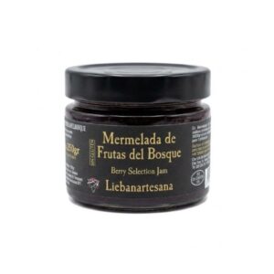 Mermelada de Frutas del Bosque Liébanartesana en tarro de cristal