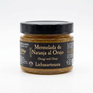 Mermelada de Naranja al Orujo Liébanartesana en tarro de cristal
